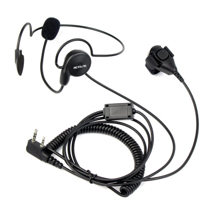 RETEVIS K-C2F 2 Pin PTT Finger Back-hanging Earphone Microphone for H-777/RT-5R/ 888s/UV5R, K-C2F