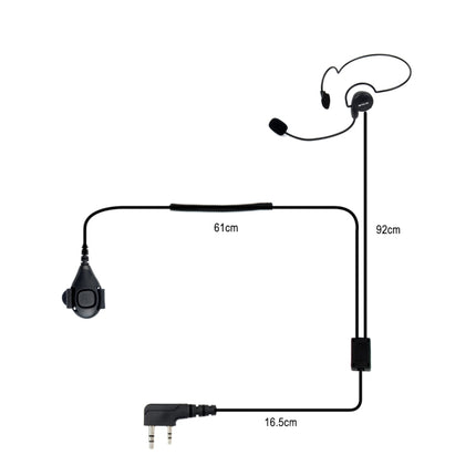 RETEVIS K-C2F 2 Pin PTT Finger Back-hanging Earphone Microphone for H-777/RT-5R/ 888s/UV5R, K-C2F