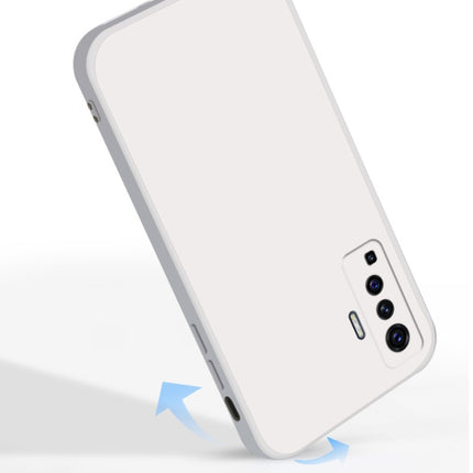 Solid Color Imitation Liquid Silicone Straight Edge Dropproof Full Coverage Protective Case, For vivo X50, For vivo IQOO 5