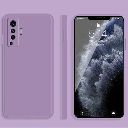 Solid Color Imitation Liquid Silicone Straight Edge Dropproof Full Coverage Protective Case, For vivo X50, For vivo IQOO 5