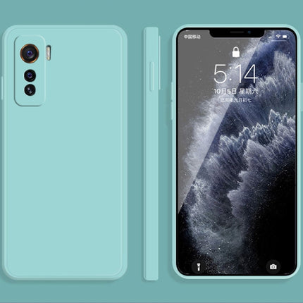 Solid Color Imitation Liquid Silicone Straight Edge Dropproof Full Coverage Protective Case, For vivo X50, For vivo IQOO 5