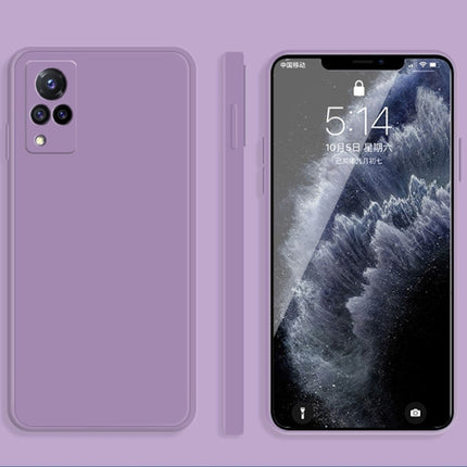 Solid Color Imitation Liquid Silicone Straight Edge Dropproof Full Coverage Protective Case, For vivo S9, For vivo X60