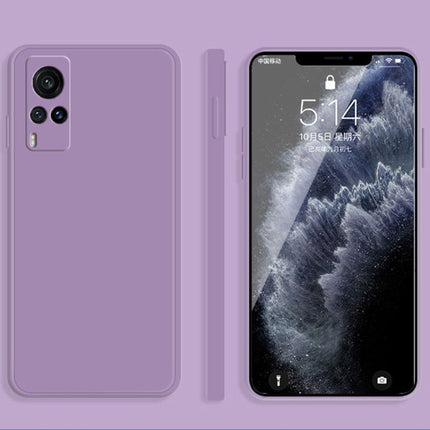 Solid Color Imitation Liquid Silicone Straight Edge Dropproof Full Coverage Protective Case, For vivo S9, For vivo X60