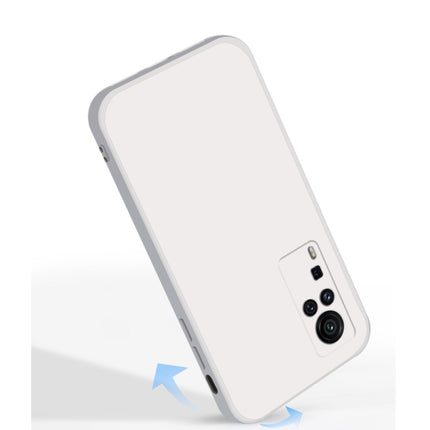 Solid Color Imitation Liquid Silicone Straight Edge Dropproof Full Coverage Protective Case, For vivo X60 Pro