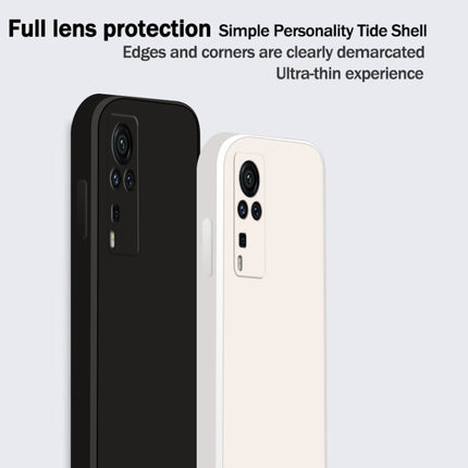 Solid Color Imitation Liquid Silicone Straight Edge Dropproof Full Coverage Protective Case, For vivo X60 Pro
