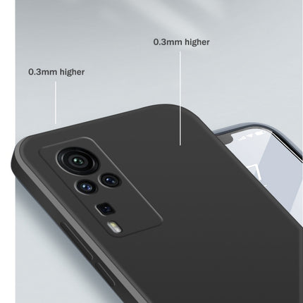 Solid Color Imitation Liquid Silicone Straight Edge Dropproof Full Coverage Protective Case, For vivo X60 Pro