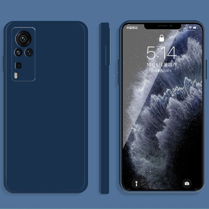 Solid Color Imitation Liquid Silicone Straight Edge Dropproof Full Coverage Protective Case, For vivo X60 Pro
