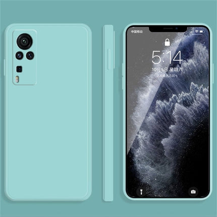 Solid Color Imitation Liquid Silicone Straight Edge Dropproof Full Coverage Protective Case, For vivo X60 Pro