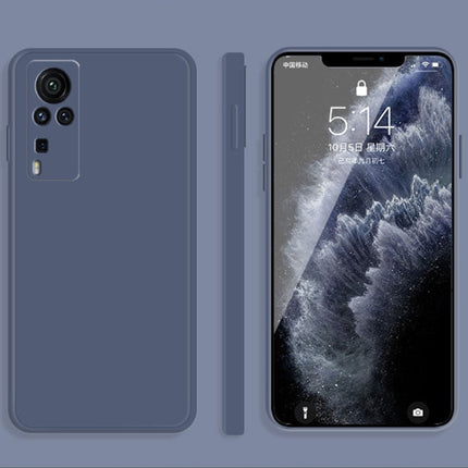 Solid Color Imitation Liquid Silicone Straight Edge Dropproof Full Coverage Protective Case, For vivo X60 Pro
