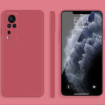 Solid Color Imitation Liquid Silicone Straight Edge Dropproof Full Coverage Protective Case, For vivo X60 Pro