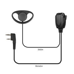 RETEVIS RE-3224 K 2 Pin D-type Earhook Earphone Microphone for H777/RT21/RT22/RT24/RT1/ RT3/RT81, RE-3224