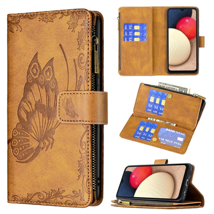 Flying Butterfly Embossing Pattern Zipper Horizontal Flip Leather Case with Holder & Card Slots & Wallet, For Samsung Galaxy A02s, For Samsung Galaxy A02, For Samsung Galaxy A11, For Samsung Galaxy A12, For Samsung Galaxy A21s