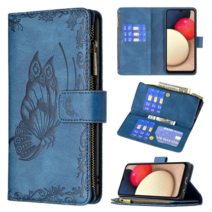Flying Butterfly Embossing Pattern Zipper Horizontal Flip Leather Case with Holder & Card Slots & Wallet, For Samsung Galaxy A02s, For Samsung Galaxy A02, For Samsung Galaxy A11, For Samsung Galaxy A12, For Samsung Galaxy A21s