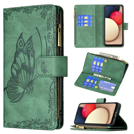 Flying Butterfly Embossing Pattern Zipper Horizontal Flip Leather Case with Holder & Card Slots & Wallet, For Samsung Galaxy A02s, For Samsung Galaxy A02, For Samsung Galaxy A11, For Samsung Galaxy A12, For Samsung Galaxy A21s