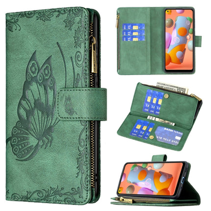 Flying Butterfly Embossing Pattern Zipper Horizontal Flip Leather Case with Holder & Card Slots & Wallet, For Samsung Galaxy A02s, For Samsung Galaxy A02, For Samsung Galaxy A11, For Samsung Galaxy A12, For Samsung Galaxy A21s