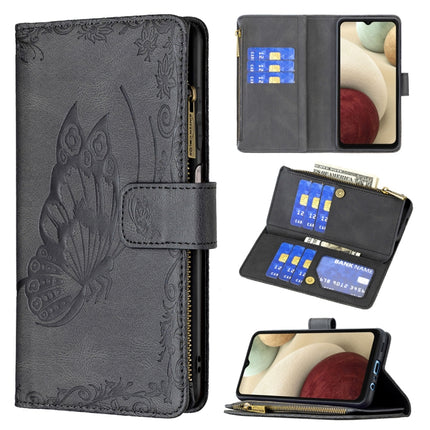 Flying Butterfly Embossing Pattern Zipper Horizontal Flip Leather Case with Holder & Card Slots & Wallet, For Samsung Galaxy A02s, For Samsung Galaxy A02, For Samsung Galaxy A11, For Samsung Galaxy A12, For Samsung Galaxy A21s