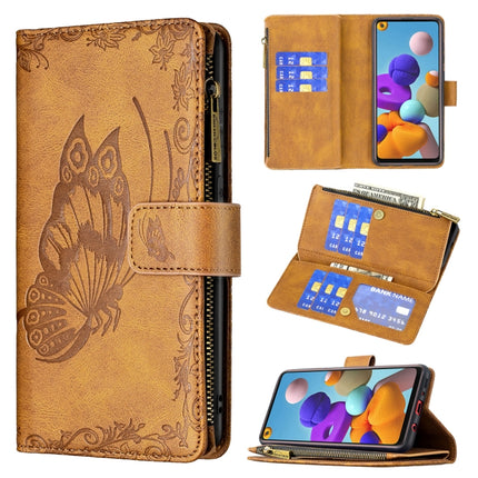 Flying Butterfly Embossing Pattern Zipper Horizontal Flip Leather Case with Holder & Card Slots & Wallet, For Samsung Galaxy A02s, For Samsung Galaxy A02, For Samsung Galaxy A11, For Samsung Galaxy A12, For Samsung Galaxy A21s