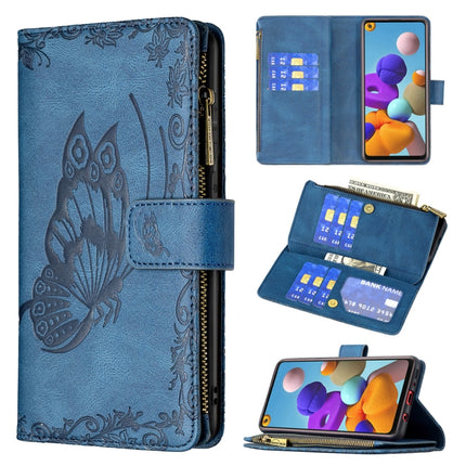 Flying Butterfly Embossing Pattern Zipper Horizontal Flip Leather Case with Holder & Card Slots & Wallet, For Samsung Galaxy A02s, For Samsung Galaxy A02, For Samsung Galaxy A11, For Samsung Galaxy A12, For Samsung Galaxy A21s
