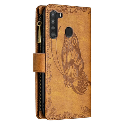 Flying Butterfly Embossing Pattern Zipper Horizontal Flip Leather Case with Holder & Card Slots & Wallet, For Samsung Galaxy A21, For Samsung Galaxy A31, For Samsung Galaxy A32 5G, For Samsung Galaxy A41, For Samsung Galaxy A42