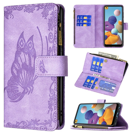 Flying Butterfly Embossing Pattern Zipper Horizontal Flip Leather Case with Holder & Card Slots & Wallet, For Samsung Galaxy A21, For Samsung Galaxy A31, For Samsung Galaxy A32 5G, For Samsung Galaxy A41, For Samsung Galaxy A42