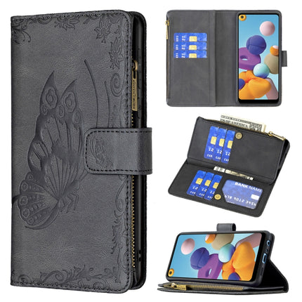 Flying Butterfly Embossing Pattern Zipper Horizontal Flip Leather Case with Holder & Card Slots & Wallet, For Samsung Galaxy A21, For Samsung Galaxy A31, For Samsung Galaxy A32 5G, For Samsung Galaxy A41, For Samsung Galaxy A42