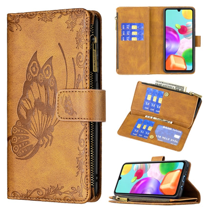 Flying Butterfly Embossing Pattern Zipper Horizontal Flip Leather Case with Holder & Card Slots & Wallet, For Samsung Galaxy A21, For Samsung Galaxy A31, For Samsung Galaxy A32 5G, For Samsung Galaxy A41, For Samsung Galaxy A42