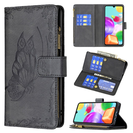 Flying Butterfly Embossing Pattern Zipper Horizontal Flip Leather Case with Holder & Card Slots & Wallet, For Samsung Galaxy A21, For Samsung Galaxy A31, For Samsung Galaxy A32 5G, For Samsung Galaxy A41, For Samsung Galaxy A42