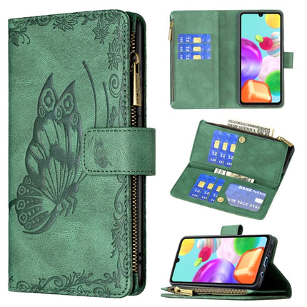 Flying Butterfly Embossing Pattern Zipper Horizontal Flip Leather Case with Holder & Card Slots & Wallet, For Samsung Galaxy A21, For Samsung Galaxy A31, For Samsung Galaxy A32 5G, For Samsung Galaxy A41, For Samsung Galaxy A42