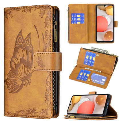 Flying Butterfly Embossing Pattern Zipper Horizontal Flip Leather Case with Holder & Card Slots & Wallet, For Samsung Galaxy A21, For Samsung Galaxy A31, For Samsung Galaxy A32 5G, For Samsung Galaxy A41, For Samsung Galaxy A42