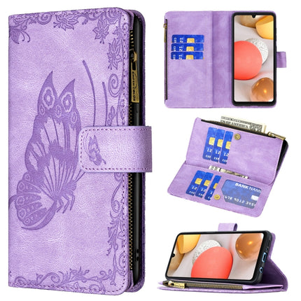 Flying Butterfly Embossing Pattern Zipper Horizontal Flip Leather Case with Holder & Card Slots & Wallet, For Samsung Galaxy A21, For Samsung Galaxy A31, For Samsung Galaxy A32 5G, For Samsung Galaxy A41, For Samsung Galaxy A42