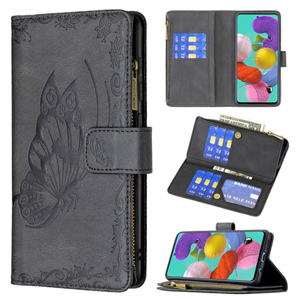 Flying Butterfly Embossing Pattern Zipper Horizontal Flip Leather Case with Holder & Card Slots & Wallet, For Samsung Galaxy A51 4G, For Samsung Galaxy A52 4G / 5G, For Samsung Galaxy A71 4G, For Samsung Galaxy A72 4G / 5G, For Samsung Galaxy S20