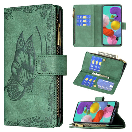 Flying Butterfly Embossing Pattern Zipper Horizontal Flip Leather Case with Holder & Card Slots & Wallet, For Samsung Galaxy A51 4G, For Samsung Galaxy A52 4G / 5G, For Samsung Galaxy A71 4G, For Samsung Galaxy A72 4G / 5G, For Samsung Galaxy S20