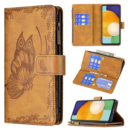 Flying Butterfly Embossing Pattern Zipper Horizontal Flip Leather Case with Holder & Card Slots & Wallet, For Samsung Galaxy A51 4G, For Samsung Galaxy A52 4G / 5G, For Samsung Galaxy A71 4G, For Samsung Galaxy A72 4G / 5G, For Samsung Galaxy S20