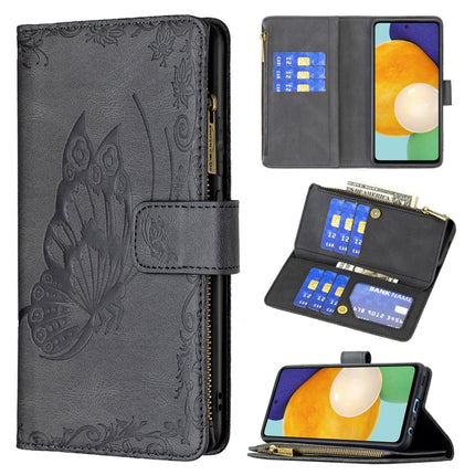 Flying Butterfly Embossing Pattern Zipper Horizontal Flip Leather Case with Holder & Card Slots & Wallet, For Samsung Galaxy A51 4G, For Samsung Galaxy A52 4G / 5G, For Samsung Galaxy A71 4G, For Samsung Galaxy A72 4G / 5G, For Samsung Galaxy S20