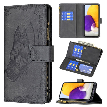 Flying Butterfly Embossing Pattern Zipper Horizontal Flip Leather Case with Holder & Card Slots & Wallet, For Samsung Galaxy A51 4G, For Samsung Galaxy A52 4G / 5G, For Samsung Galaxy A71 4G, For Samsung Galaxy A72 4G / 5G, For Samsung Galaxy S20