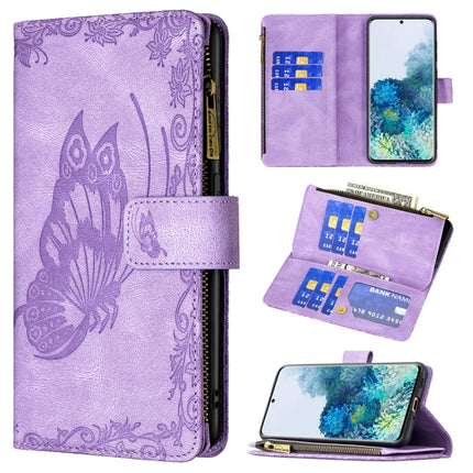 Flying Butterfly Embossing Pattern Zipper Horizontal Flip Leather Case with Holder & Card Slots & Wallet, For Samsung Galaxy A51 4G, For Samsung Galaxy A52 4G / 5G, For Samsung Galaxy A71 4G, For Samsung Galaxy A72 4G / 5G, For Samsung Galaxy S20
