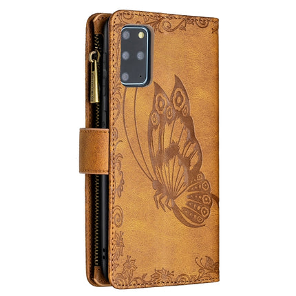 Flying Butterfly Embossing Pattern Zipper Horizontal Flip Leather Case with Holder & Card Slots & Wallet, For Samsung Galaxy S20 Plus, For Samsung Galaxy S20 Ultra, For Samsung Galaxy S21 5G, For Samsung Galaxy S21+ 5G