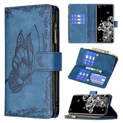 Flying Butterfly Embossing Pattern Zipper Horizontal Flip Leather Case with Holder & Card Slots & Wallet, For Samsung Galaxy S20 Plus, For Samsung Galaxy S20 Ultra, For Samsung Galaxy S21 5G, For Samsung Galaxy S21+ 5G