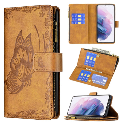Flying Butterfly Embossing Pattern Zipper Horizontal Flip Leather Case with Holder & Card Slots & Wallet, For Samsung Galaxy S20 Plus, For Samsung Galaxy S20 Ultra, For Samsung Galaxy S21 5G, For Samsung Galaxy S21+ 5G