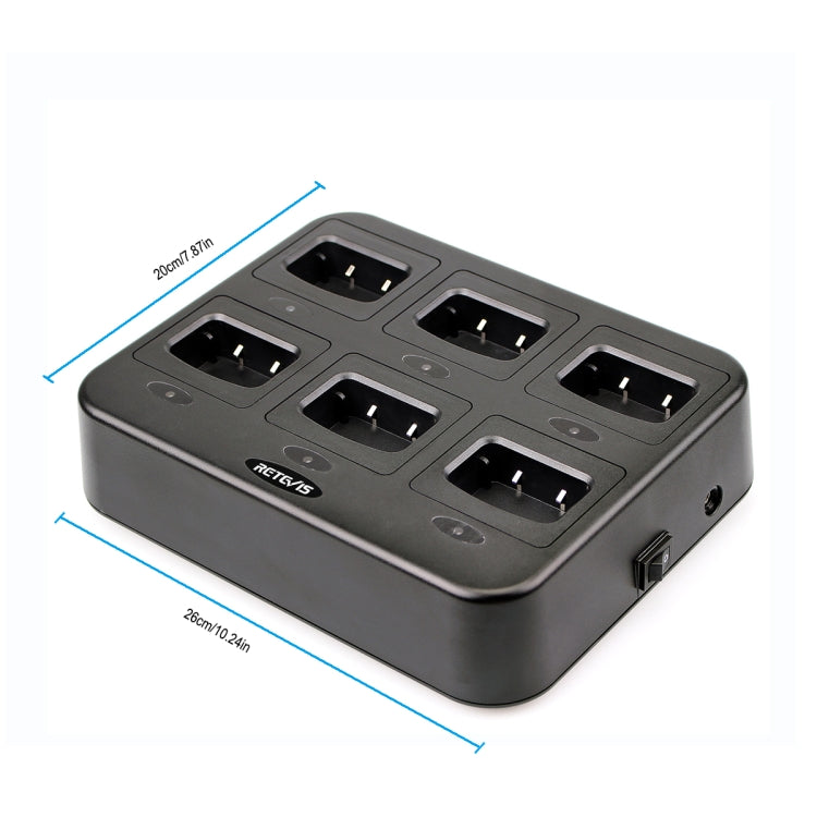 RETEVIS RTC777 Six-Way Walkie Talkie Charger for Retevis H777,, RTC777 UK Plug, RTC777 AU Plug, RTC777 US Plug, RTC777 EU Plug