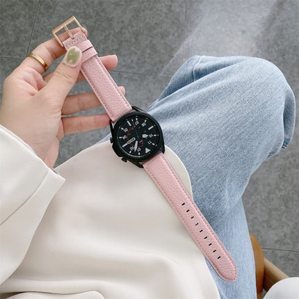 Sewing Litchi Texture Leather Replacement Strap Watchband, For Samsung Galaxy Watch 42mm, For Samsung Galaxy Watch 46mm