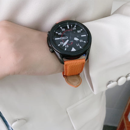 Sewing Litchi Texture Leather Replacement Strap Watchband, For Samsung Galaxy Watch 3 41mm, For Samsung Galaxy Watch 3 45mm
