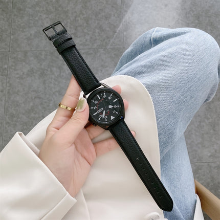 Sewing Litchi Texture Leather Replacement Strap Watchband, For Samsung Galaxy Watch Active