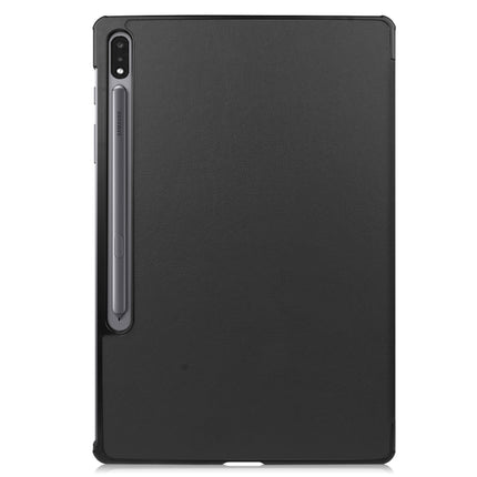 Custer Texture Horizontal Flip Leather Case with Three-folding Holder & Sleep / Wake-up Function, For Samsung Galaxy Tab S7 Lite T730 / T735