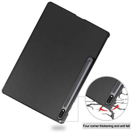 Custer Texture Horizontal Flip Leather Case with Three-folding Holder & Sleep / Wake-up Function, For Samsung Galaxy Tab S7 Lite T730 / T735