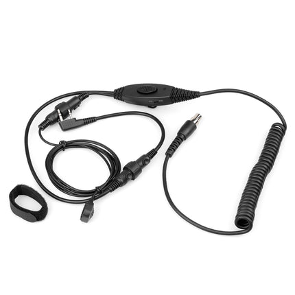 RETEVIS EH050K 2 Pin Adjustable Volume Noise Reduction Aviation Headphone Microphone with Finger PTT, EH050K