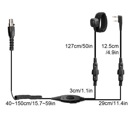 RETEVIS EH050K 2 Pin Adjustable Volume Noise Reduction Aviation Headphone Microphone with Finger PTT, EH050K