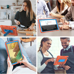 Contrast Color Robot Shockproof Silicone + PC Protective Case with Holder, For Samsung Galaxy Tab A7 Lite T220 / T225