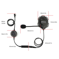 RETEVIS EH060K 2 Pin PPT Waterproof Tactical Military Headphone Microphone, EH060K