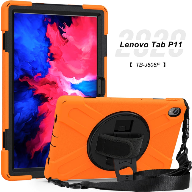 Shockproof Colorful Silicone + PC Protective Case with Holder & Hand Strap & Shoulder Strap, For Lenovo Tab P11 TB-J606F, For Lenovo Tab M10 Plus TB-X606F, For Amazon Kindle Fire HD10 2019, For Amazon Kindle Fire HD10 2019 / 2018 / 2017